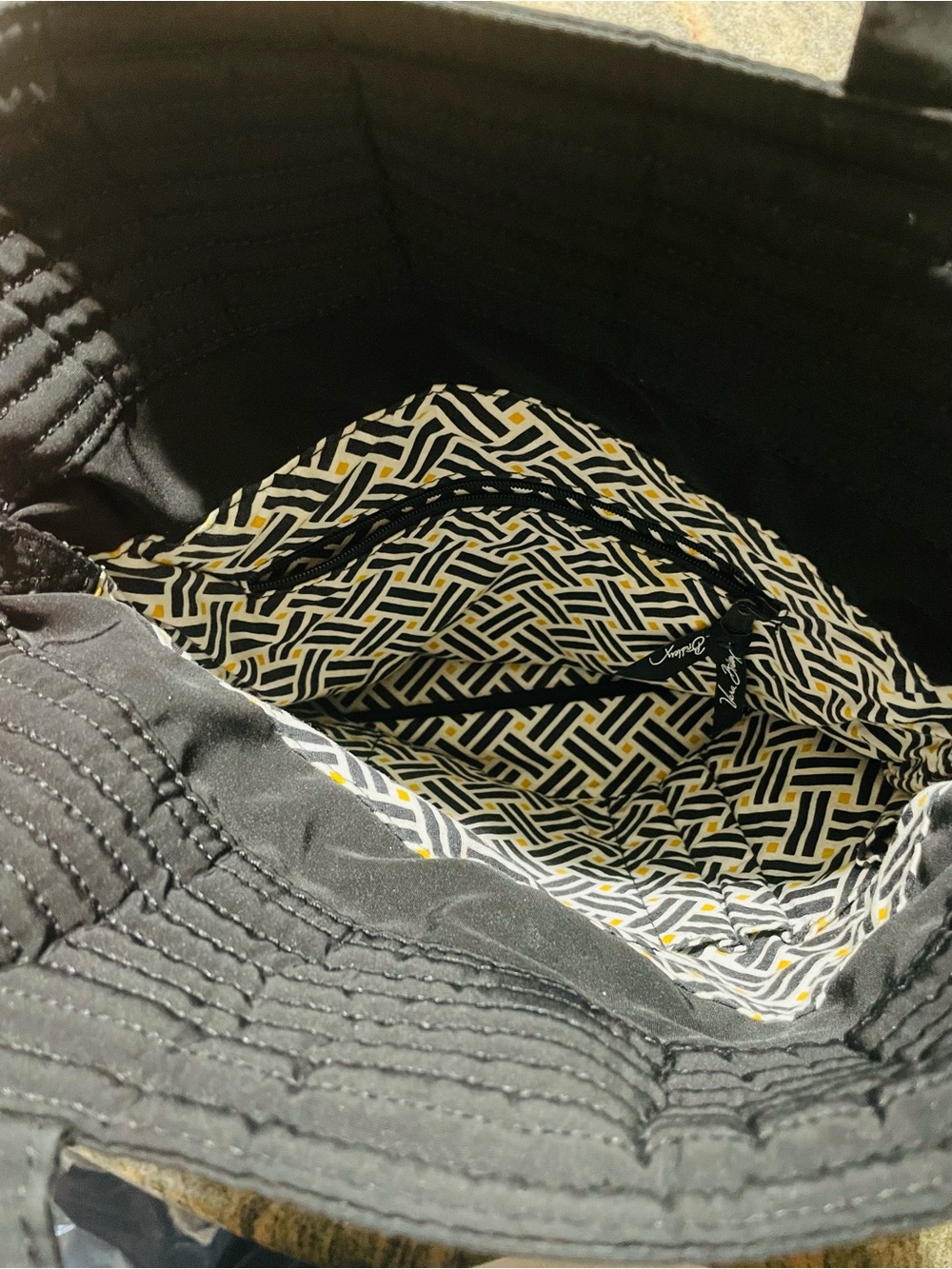 Vera Bradley Black Quilted Convertible Shoulder Bag - Picture 3 of 5